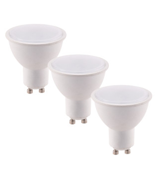 KIT 3 BOMBILLAS LED GU10 6W 490LM 4000K 100° 50X57mm 15000h CRI80