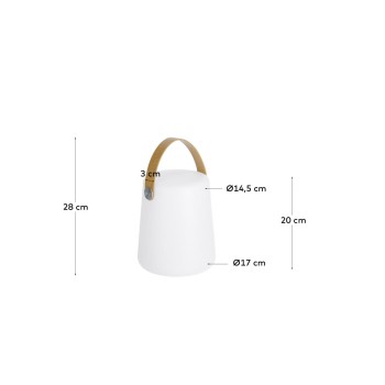 Lámpara de mesa Dialma con asa marrón