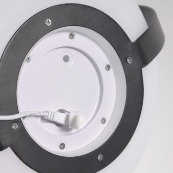 Lámpara de mesa Dinesh con mango de acero negro