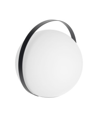 Lámpara de mesa Dinesh con mango de acero negro