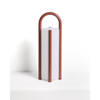 Lámpara de mesa portátil grande Leros de polietileno y acero.