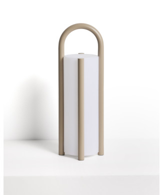 Lámpara de mesa portátil grande Leros de polietileno y acero.