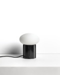 Lámpara de mesa Idela en cristal ahumado y mármol negro Ø 15 cm