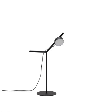 Lámpara de mesa Orey de metal negro con foco multiposición