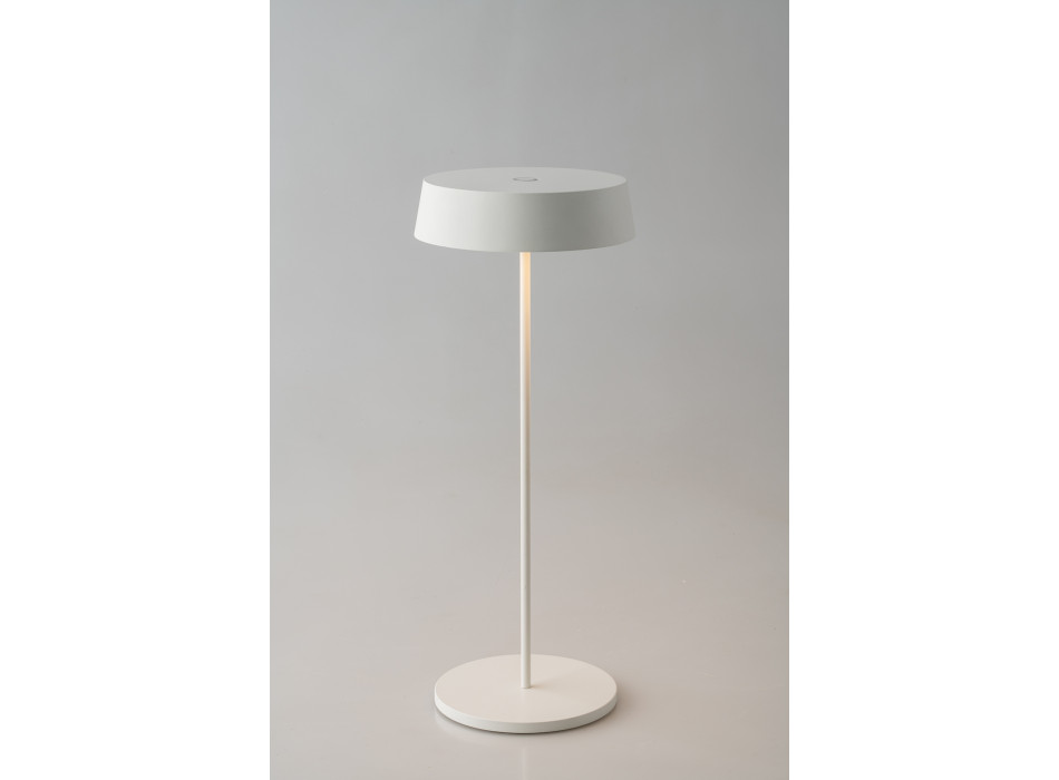 LÁMPARA DE MESA CÓCTEL LED RECARGABLE BLANCA 2.2W 192LM 3000K REGULABLE IP54 29.5X12X12CM