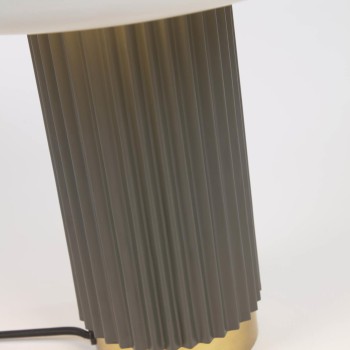 Lámpara de mesa Serenella en metal pintado blanco y verde