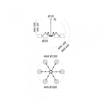 Araña de estilo industrial REPORTER 271.04.OF IL FANALE