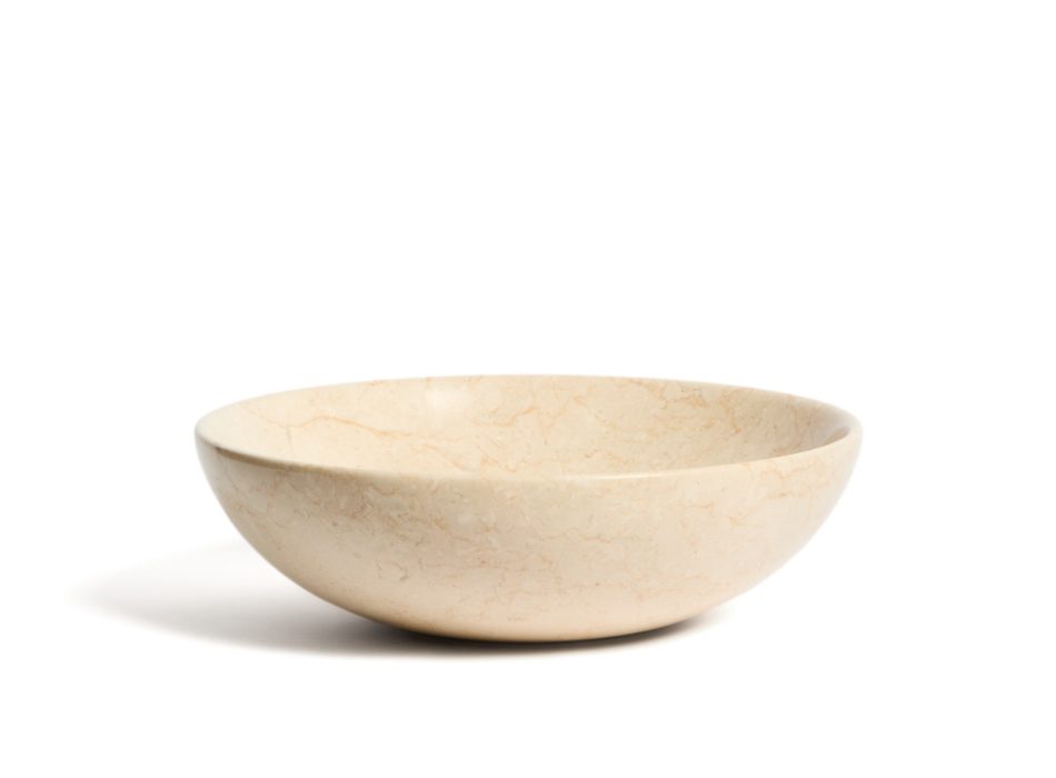 Lavabo sobre encimera Darnen en mármol beige Ø 40 cm