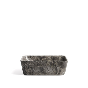 Lavabo sobre encimera Darnen en mármol gris 40 x 40 cm