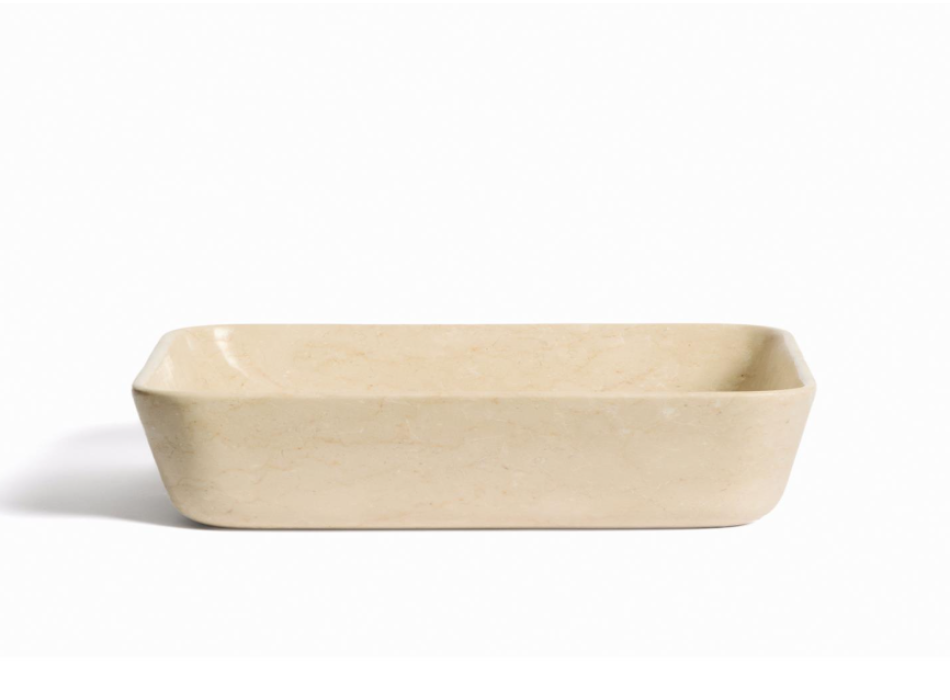 Lavabo sobre encimera de mármol beige Darnen 55 x 35 cm