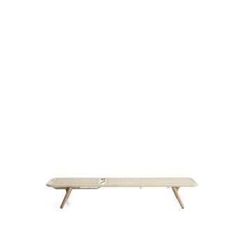 Cuna Dandara de acero, cuerda color crudo y patas de madera maciza de acacia con certificación FSC 100%.