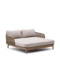 Cama doble Catalina en cuerda beige y madera maciza de acacia 100% FSC
