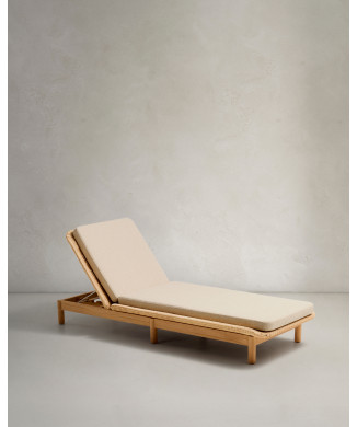 Tumbona Galea en teca maciza y ratán sintético 100% FSC