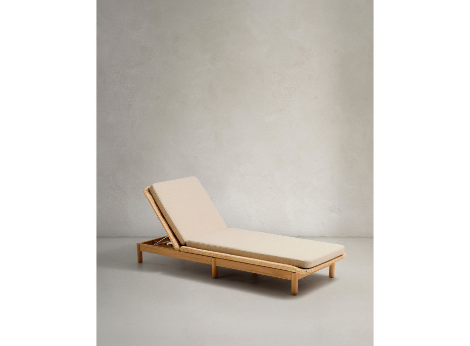 Tumbona Galea en teca maciza y ratán sintético 100% FSC