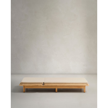 Tumbona Galea en teca maciza y ratán sintético 100% FSC