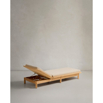 Tumbona Galea en teca maciza y ratán sintético 100% FSC