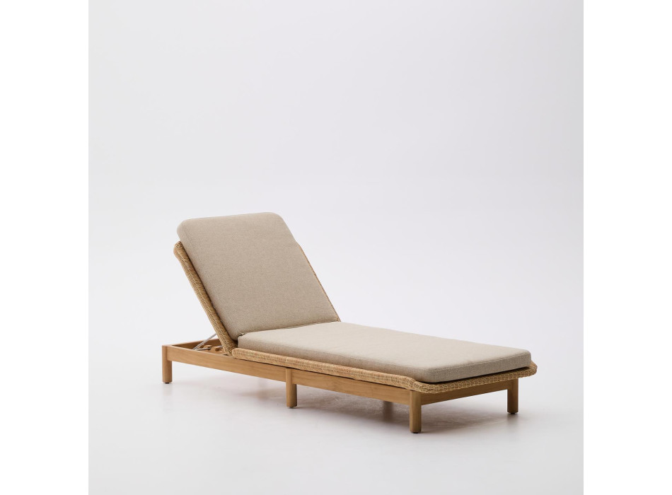 Tumbona Galea en teca maciza y ratán sintético 100% FSC