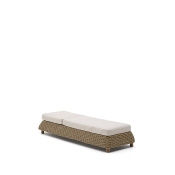 Tumbona Meria en ratán sintético y patas en madera maciza de acacia 100% FSC