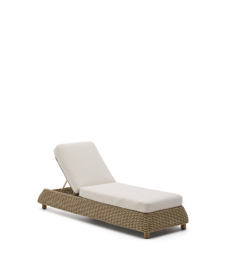 Tumbona Meria en ratán sintético y patas en madera maciza de acacia 100% FSC