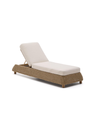 Tumbona Meria en ratán sintético y patas en madera maciza de acacia 100% FSC