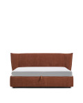 Cama desenfundable Arvian en chenilla color terracota con contenedor abatible para colchón de 180 x 200 cm