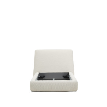 Cama desenfundable Martina en chenilla color crudo para colchones de 90 x 200 cm