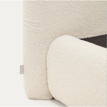 Cama Martina desenfundable en piel de cordero color crudo 