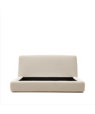 Cama Martina desenfundable en piel de cordero color crudo 