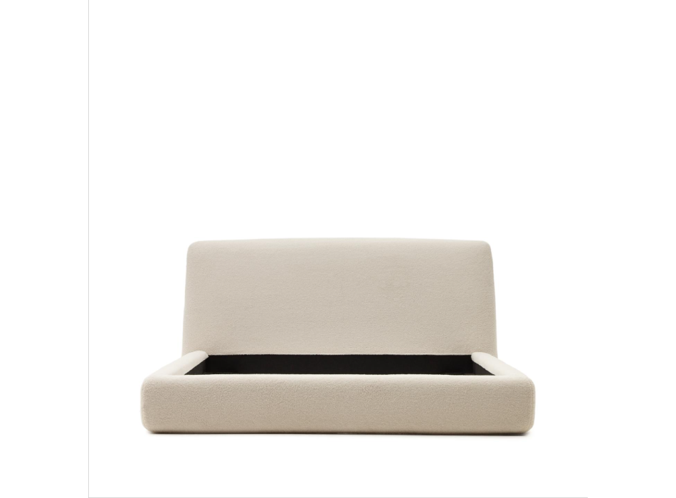 Cama Martina desenfundable en piel de cordero color crudo 