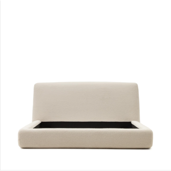 Cama Martina desenfundable en piel de cordero color crudo 