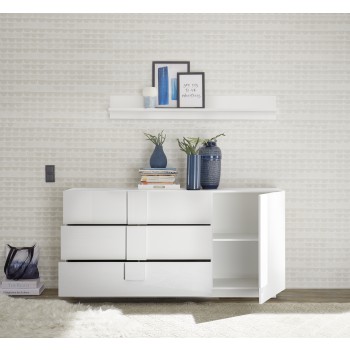 Aparador JUPITER de 1 puerta y 3 cajones, 182x44x90 cm