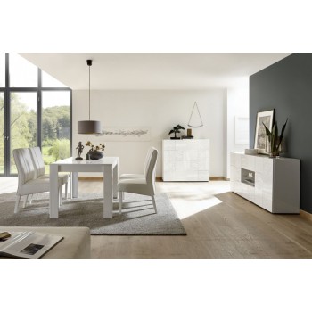 Aparador MIRO de 2 puertas y 2 cajones, 181x84x43 cm, blanco