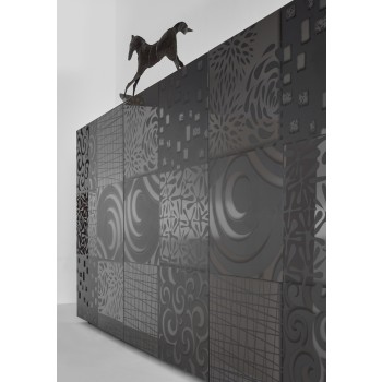 Aparador MIRO de 4 puertas 241x84x43 cm, negro