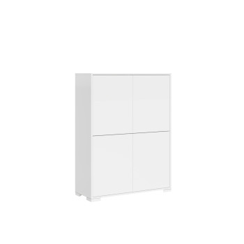 Aparador / Mueble TV / Aparador Alto Lumina Blanco Brillo - Aparador alto 4 puertas 90x35x120 cm Lumina Blanco Brillo