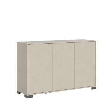Aparador/Mueble TV/Aparador Alto Lumina Blanco Brillo - Aparador de 3 Puertas 130x40x83 cm Lumina Blanco Brillo