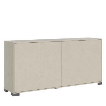 Aparador/Mueble TV/Aparador Alto Lumina Blanco Brillo - Aparador de 4 Puertas 172x40x83 cm Lumina Blanco Brillo