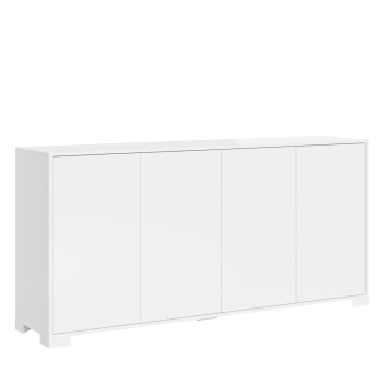 Aparador/Mueble TV/Aparador Alto Lumina Blanco Brillo - Aparador de 4 Puertas 172x40x83 cm Lumina Blanco Brillo
