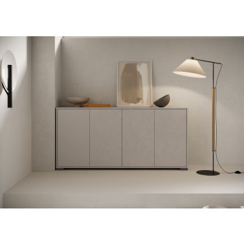 Aparador/Mueble TV/Aparador Alto Lumina Blanco Brillo - Aparador de 4 Puertas 172x40x83 cm Lumina Blanco Brillo