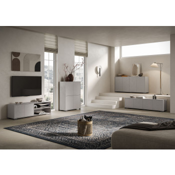 Aparador/Mueble TV/Aparador Alto Lumina Blanco Brillo - Mueble TV 4 Puertas 172x40x48 cm Lumina Blanco Brillo