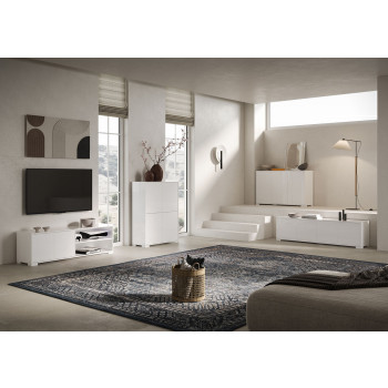 Aparador/Mueble TV/Aparador Alto Lumina Blanco Brillo - Mueble TV 4 Puertas 172x40x48 cm Lumina Blanco Brillo