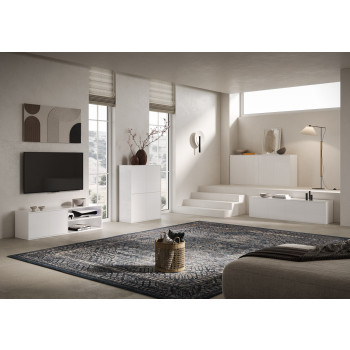 Aparador/Mueble TV/Aparador Alto Lumina Blanco Brillo - Mueble TV 4 Puertas 172x40x48 cm Lumina Blanco Brillo