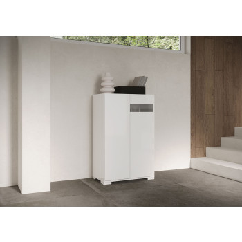 Aparador / Mueble TV / Aparador Alto Riflesso Blanco Brillo - Aparador alto 2 puertas 70x35x110 cm Riflesso blanco brillo