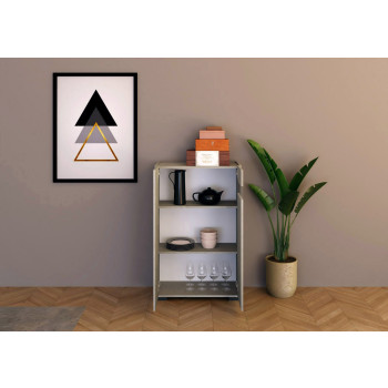 Aparador / Mueble TV / Aparador Alto Riflesso Blanco Brillo - Aparador alto 2 puertas 70x35x110 cm Riflesso blanco brillo