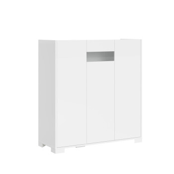 Aparador / Mueble TV / Aparador Alto Riflesso Blanco Brillo - Aparador alto 3 puertas 103x35x110 cm Riflesso blanco brillo