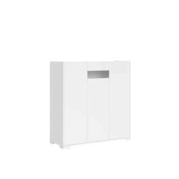 Aparador / Mueble TV / Aparador Alto Riflesso Blanco Brillo - Aparador alto 3 puertas 103x35x110 cm Riflesso blanco brillo