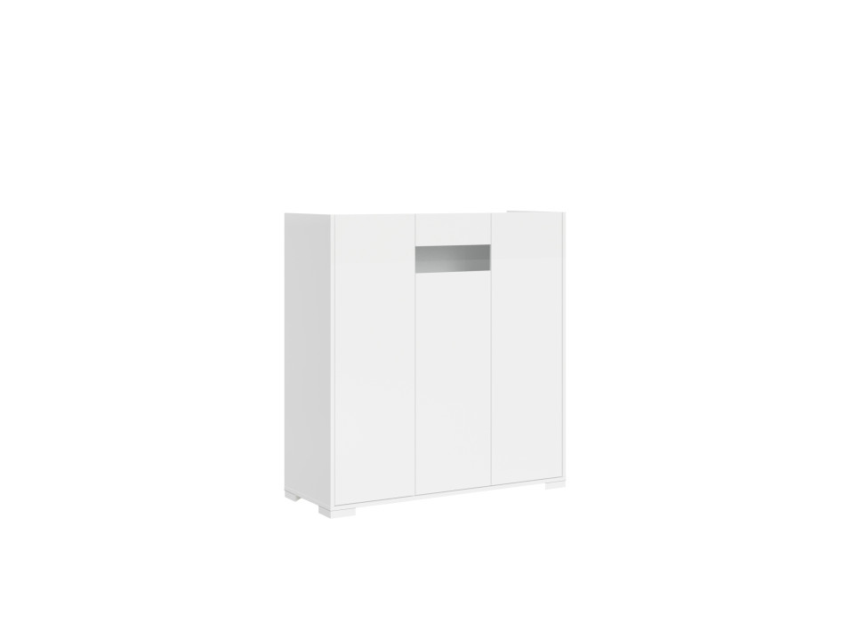 Aparador / Mueble TV / Aparador Alto Riflesso Blanco Brillo - Aparador alto 3 puertas 103x35x110 cm Riflesso blanco brillo