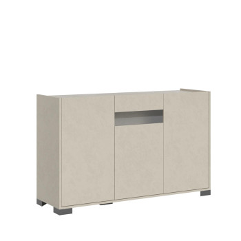Aparador / Mueble TV / Aparador Alto Riflesso Blanco Brillo - Aparador 3 puertas 130x40x81 cm Riflesso blanco brillo