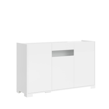 Aparador / Mueble TV / Aparador Alto Riflesso Blanco Brillo - Aparador 3 puertas 130x40x81 cm Riflesso blanco brillo