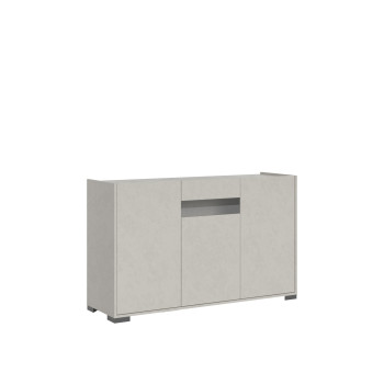 Aparador / Mueble TV / Aparador Alto Riflesso Blanco Brillo - Aparador 3 puertas 130x40x81 cm Riflesso blanco brillo