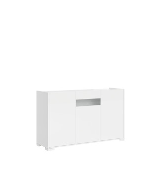 Aparador / Mueble TV / Aparador Alto Riflesso Blanco Brillo - Aparador 3 puertas 130x40x81 cm Riflesso blanco brillo